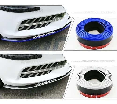 Lip Samurai Universal Facia Faldon Flexible Estribo Spoiler (Negro Filo Blanco)