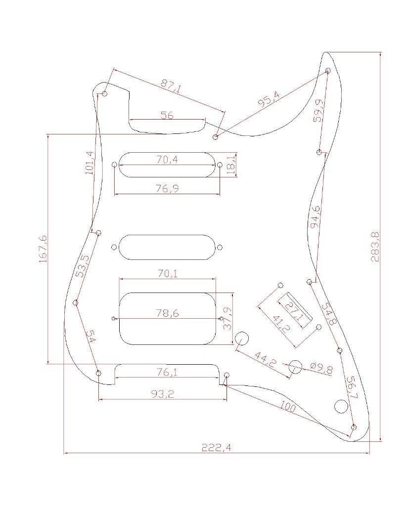 Dopro Golpeador de guitarra Strat HSS de 11 agujeros, 2 tripulaciones Humbucking Pickup Mount para American FD Stratocaster Aged Pearl