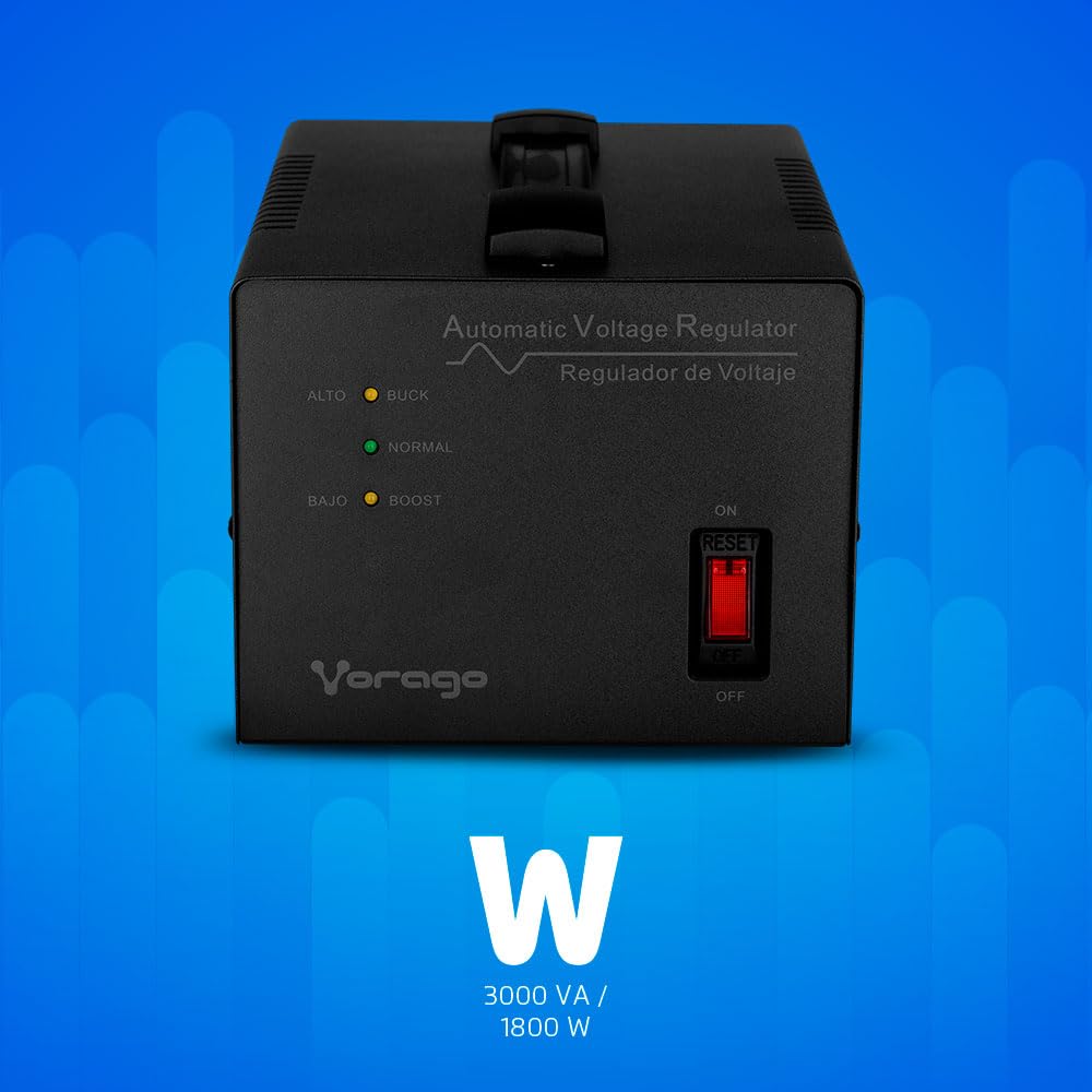 Regulador Automático de Voltaje Vorago AVR-400 175 Joules Supresor de Picos con 4 Contactos 1800W 3000 VA