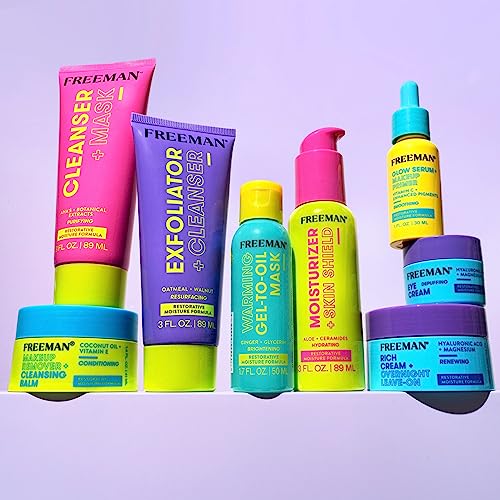 Freeman Hidratante restaurador + protector facial hidratante para la piel, suero facial ligero, infundido con aloe vera y ceramidas, calma y alivia