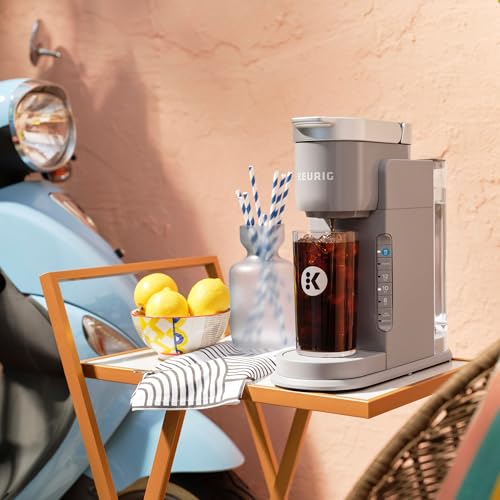 Keurig - Cafetera helada, cafetera helada K-Cup de una sola porción, con capacidad de café caliente y frío, prepara cualquier cápsula K-K-CP, gris