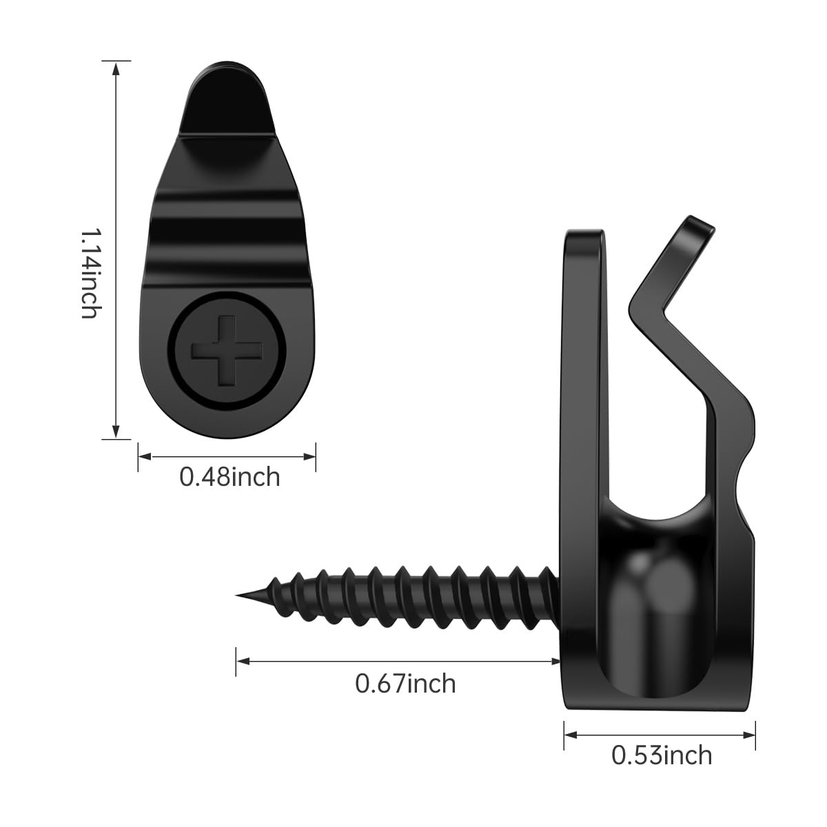GEZIDEA - Ganchos para colgar luces, ganchos de rosca para colgar luces de Navidad, clips de luz LED de hada, color negro, paquete de 50 (grande)