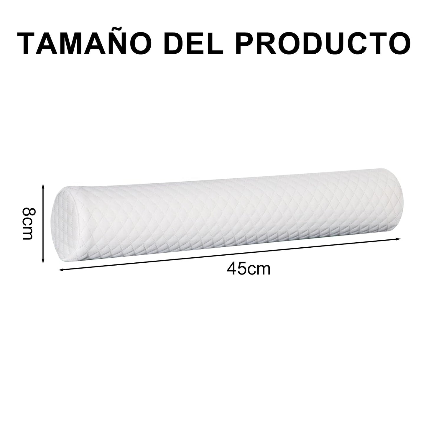Almohada de Espuma viscoelástica para Cuello Cervical, Almohada Cilíndrica Cervical, Almohadas Enrollables para el Cuello para Dormir con Funda Extraíble Lavable