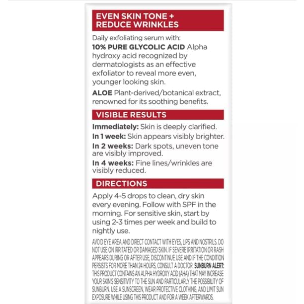 L'Oreal Paris Revitalift Derm Intensives Ácido Glicólico Tamaño de prueba 0.5 onzas líquidas