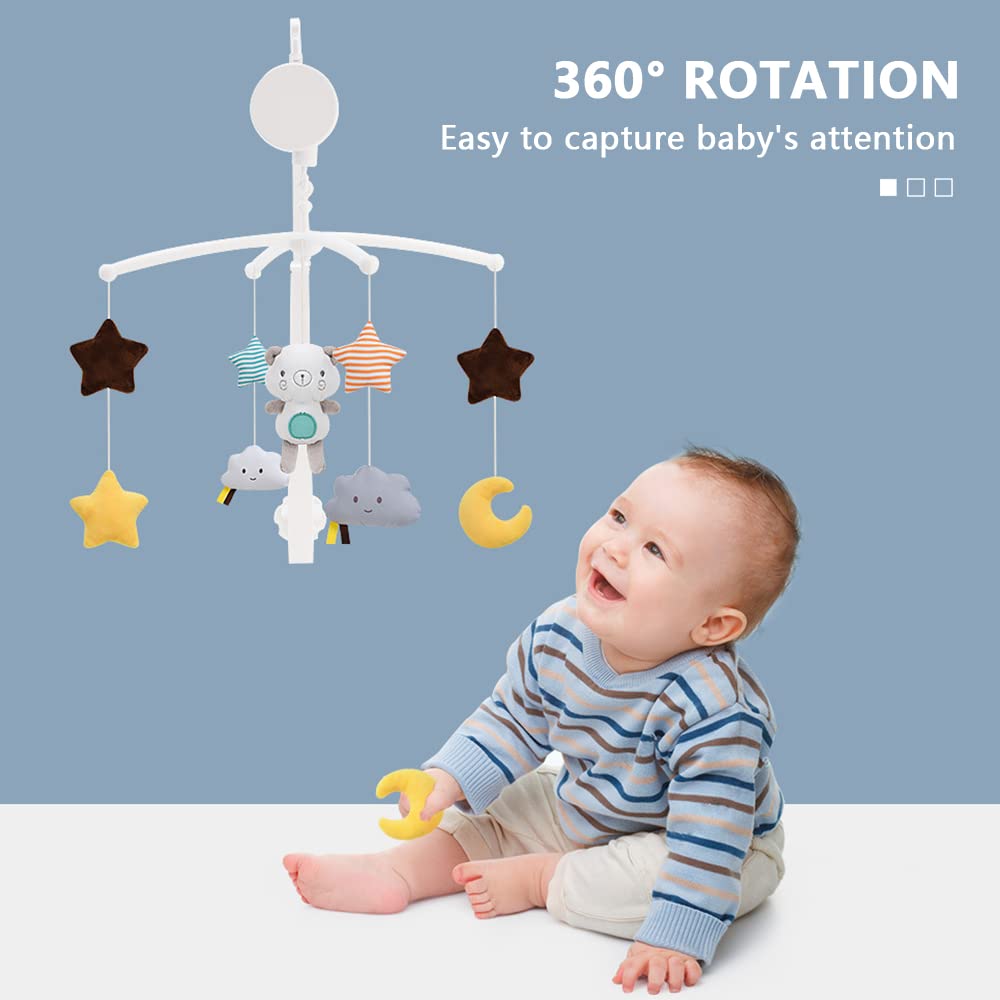LSFYYDS Móvil Musical para Cuna de bebé con Juguetes giratorios para Colgar, decoración de Cama Infantil para bebés, niños y niñas