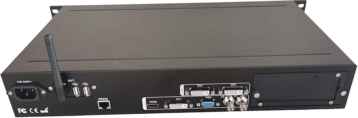 Procesador de Video EnhanBili LVP300 VDWALL Negro con 4 Puertos RCA para Eventos Escénicos HD LED