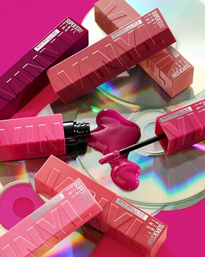 Maybelline Labial líquido brillante de larga duración, Superstay Vinyl Ink tono Rogue 145, 4.2ml
