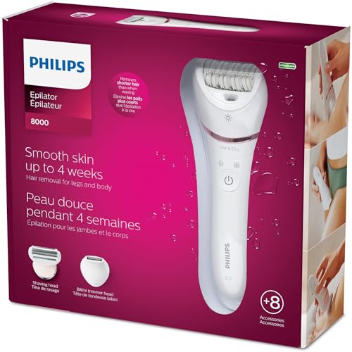 Philips Epilator Series 8000 Depiladora en húmedo y seco, Bre720/14, 1 unidad