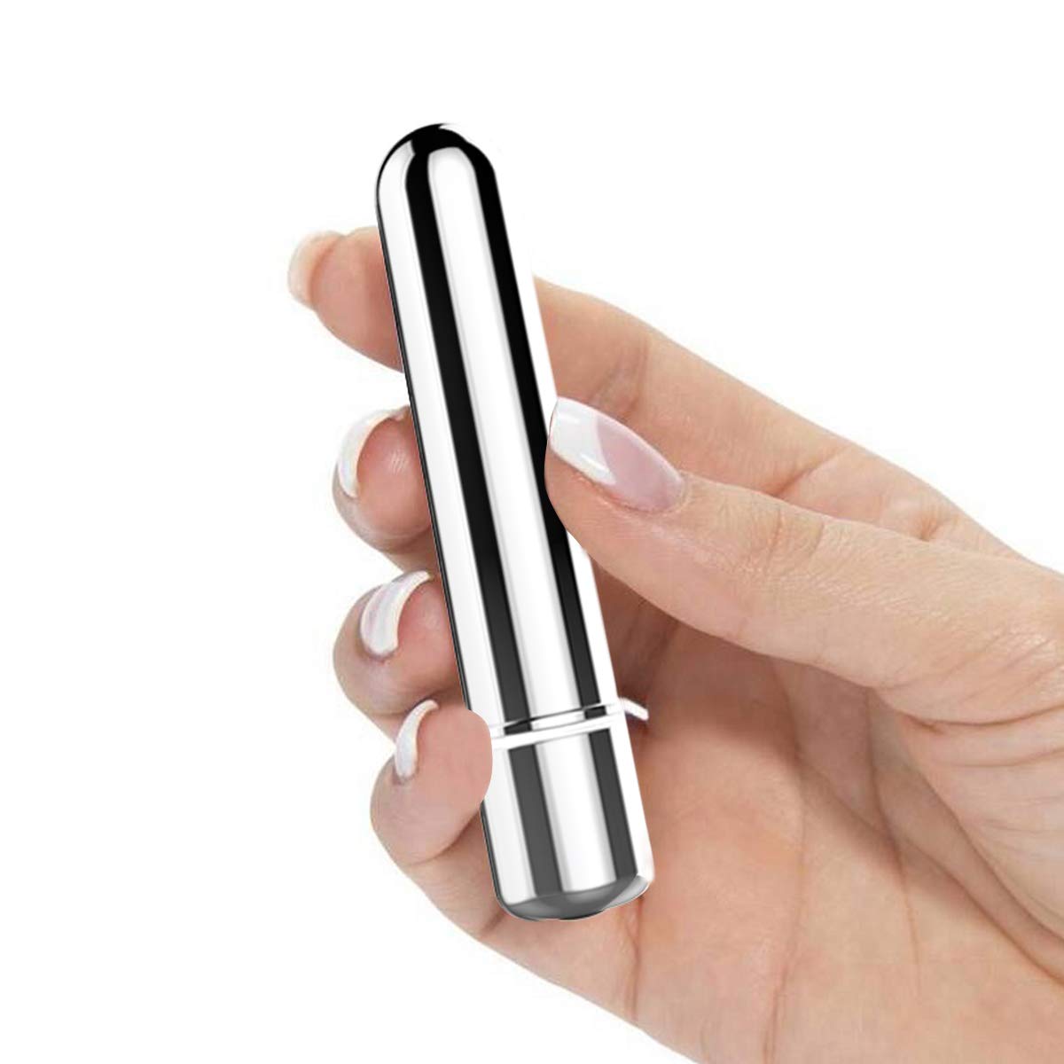 Opertam Mini masajeador inalámbrico de mano para cara, dedo, cuello, hombros, masaje eléctrico de espalda, herramienta de palo de masaje para relaxion (plateado)
