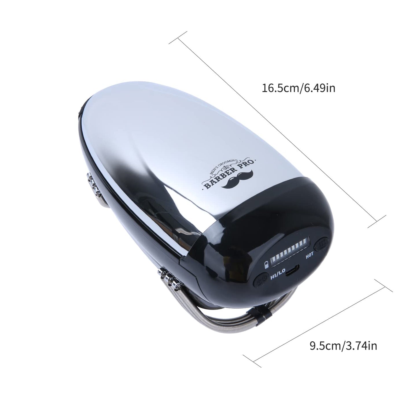 Masajeador de calor de mano con cable/inalámbrico, carga USB profesional, masaje de cuello, piernas/manos, 2 nodos de masaje, 1 botón caliente (plateado)