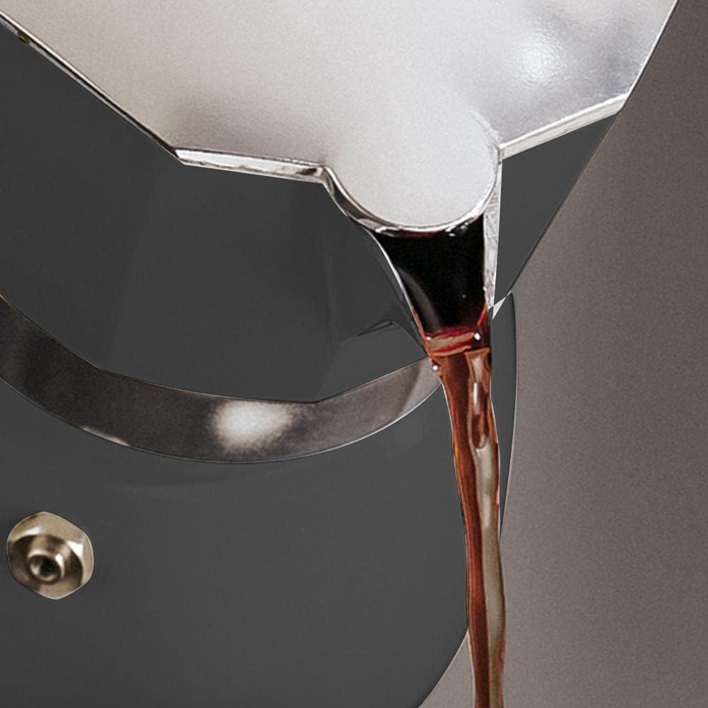 300ml Cafetera Italiana Moka Espresso, Cafetera Espresso de Aluminio para Café Moka Pot Portatil para Estufa Oficina Restaurante y Camping