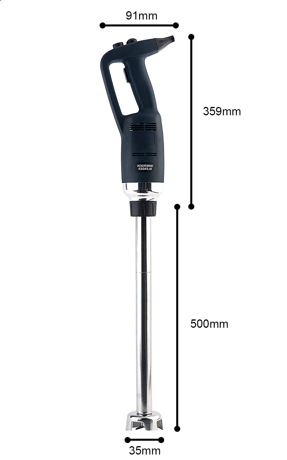 Li Bai - Batidora de inmersión de gran resistencia de 20 pulgadas, batidora de mano para cocina, mezclador comercial eléctrico, eje extraíble de 500 W, 2500 rpm a 15000 rpm, licuadora emulsionante de