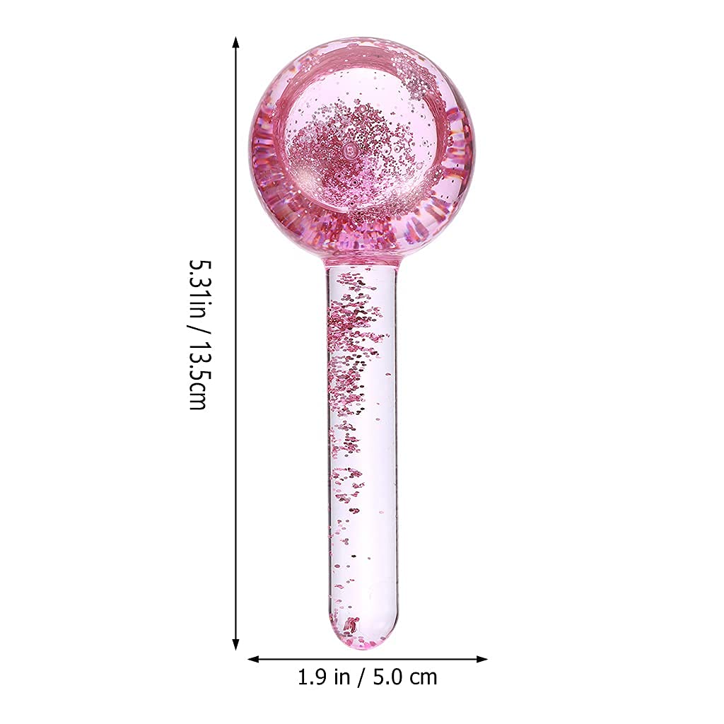 Juego de bolas de hielo para rostros fríos, bolas de hielo para rostros fríos, bolas de refrigeración para rostro, bolas mágicas para rutinas de belleza diarias en el hogar, spa, juego de 2 bolas de hielo de cara fría (rosa)