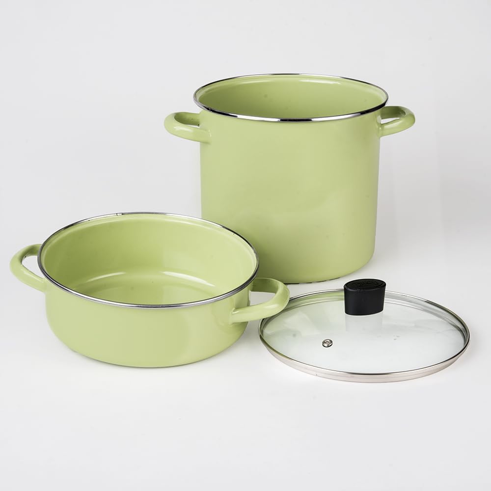 Cinsa Bateria de Cocina Pontevedra 11 piezas de Peltre Pesado (Verde Manzana)