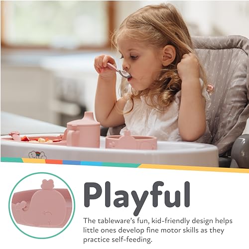 Placa de Silicona Nuby Ballena Rosa para Niños Pequeños 6+ Meses