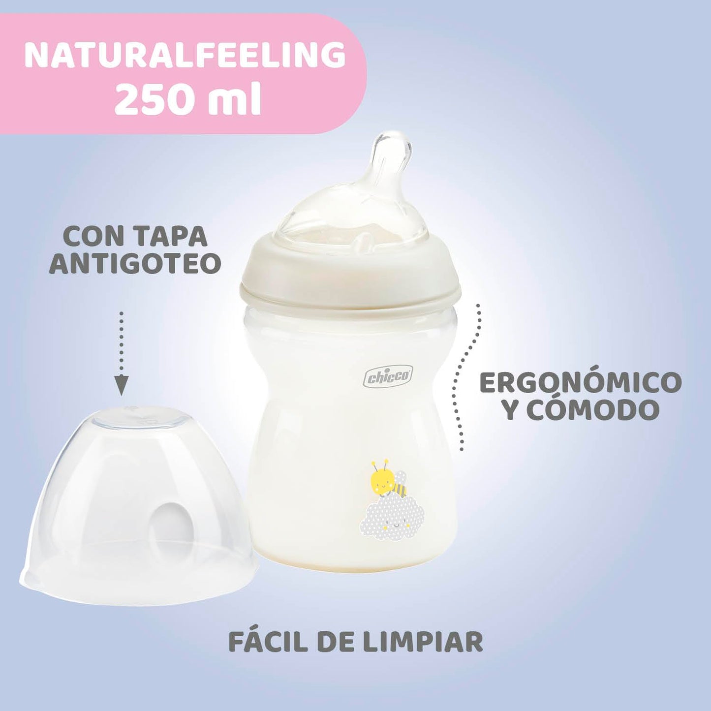 Chicco biberón Natural Feeling 250 ml para bebés