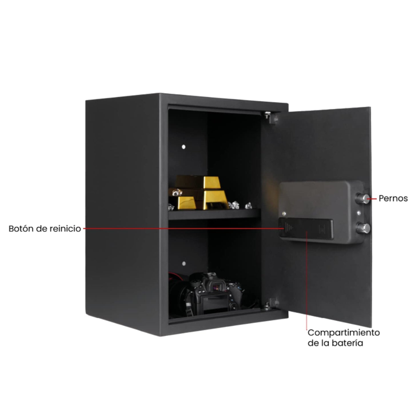 Kishnell | Caja Fuerte Seguridad Grande Huella Y Luz Sprinfrield 50FDE