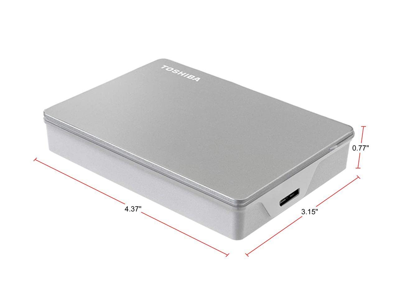Disco Duro Externo Toshiba Canvio Flex Plata USB-C y USB-A 3.0 4TB para Mac/PC/Tablet