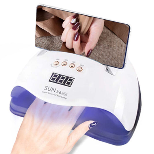 VOICEPTT Lámpara de uñas para esmalte de gel,180W 45 UV/LED Secador de uñas profesional UV Lámpara de uñas LED con 4 ajustes de temporizador, Pantalla LCD, Función de temporizador de memoria y pausa