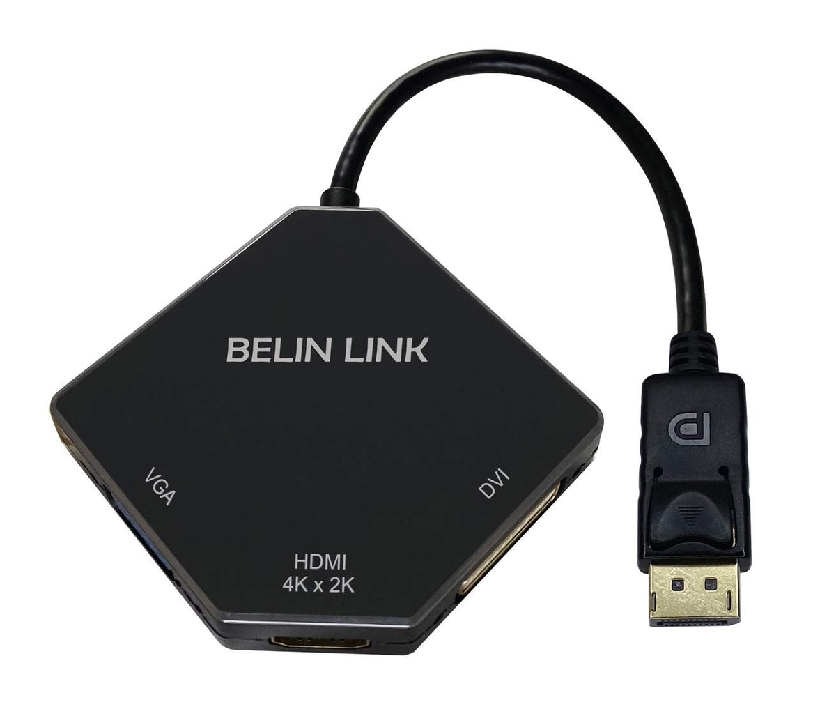 Adaptador DisplayPort a HDMI VGA DVI DP HDMI VGA DVI para Video 4K Negro Chapado en Oro Forma de Diamante