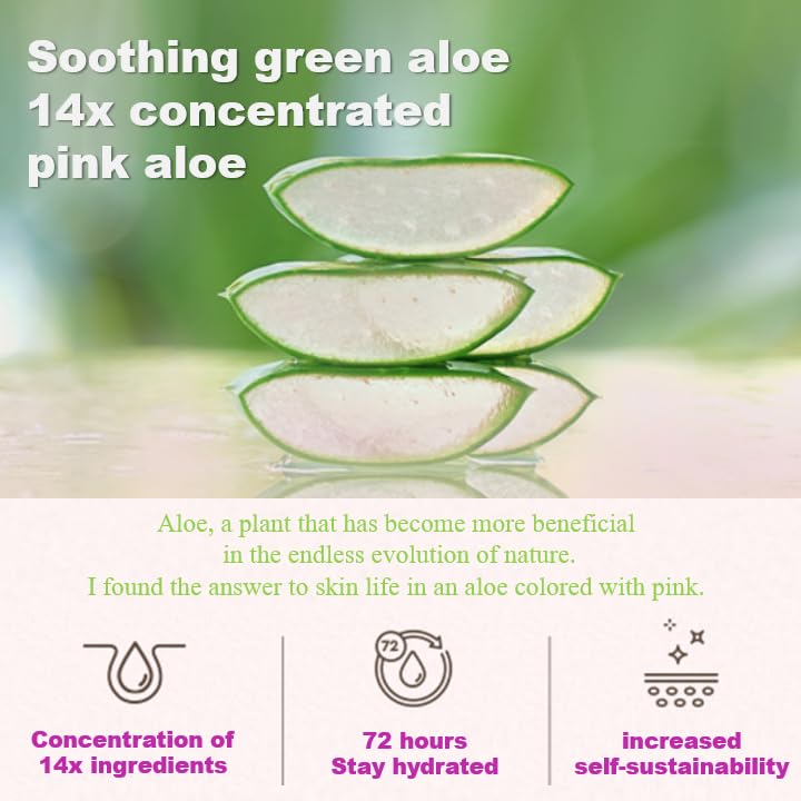 Ampolla de Aloe Rosa BJEWEL 100 ml | Potente Hidratante con Aloe Vera | Cuidado de piel Coreano - Formula Calmante y Nutritiva