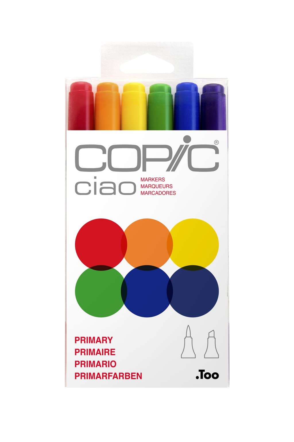 Copic Ciao, marcadores de Alcohol, 6 Colores de Doble Punta de Pincel para Adultos, marcadores de bocetos mezclables permanentes para Colorear Dibujo e ilustración artística, Juego de Colores