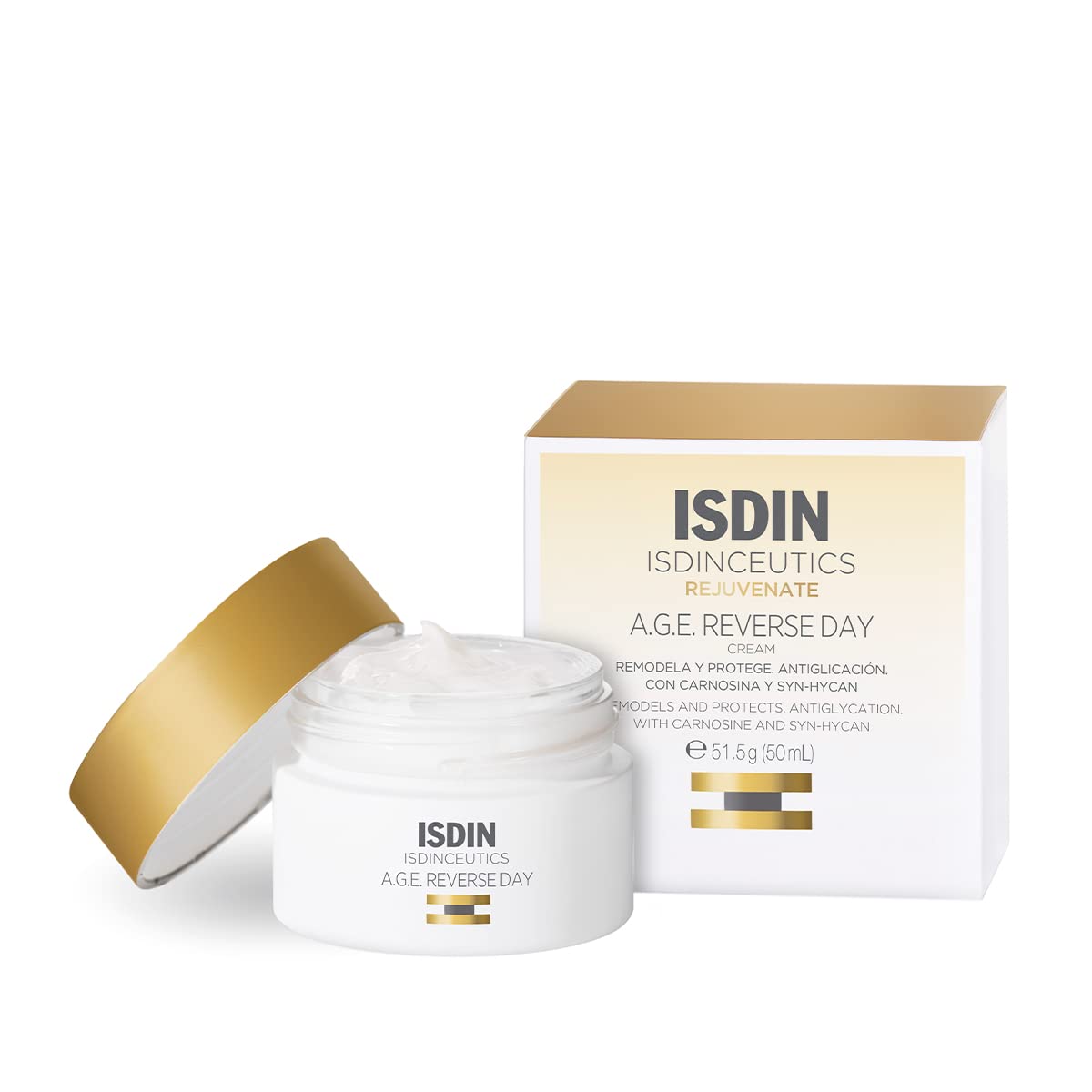 Isdinceutics Crema de día A.G.E. Reverse Day 50 ml + ceutics hyaluronic concentrate, serum facial ligero y ultrahidratante, con acido hialuronico - 30ml