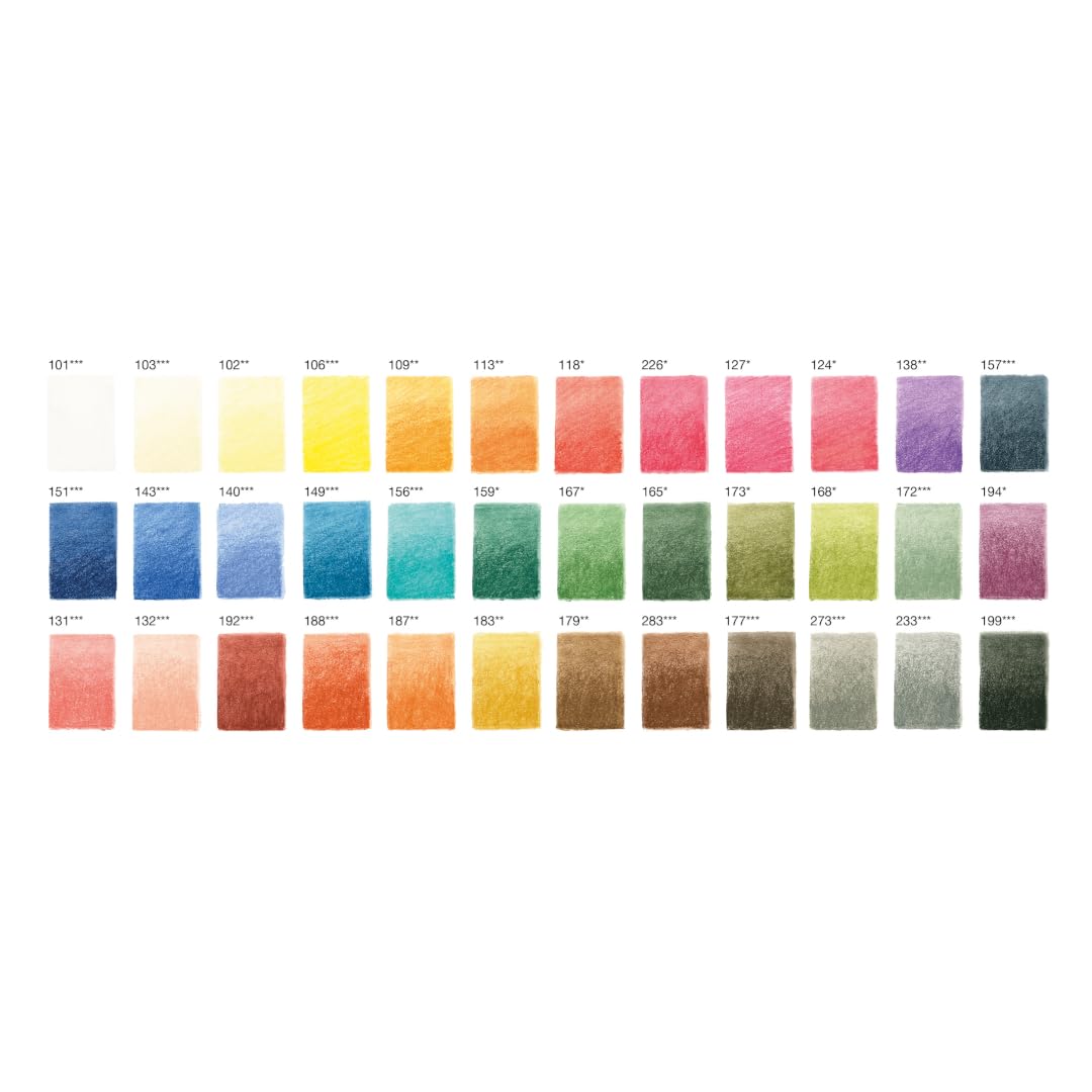 Faber-Castell Lápices de color Pitt Pastel Pencil para Arte con 36 Diferentes Colores, están fabricados con pigmentos de alta calidad, tienen una textura suave y seca, característica de los pasteles