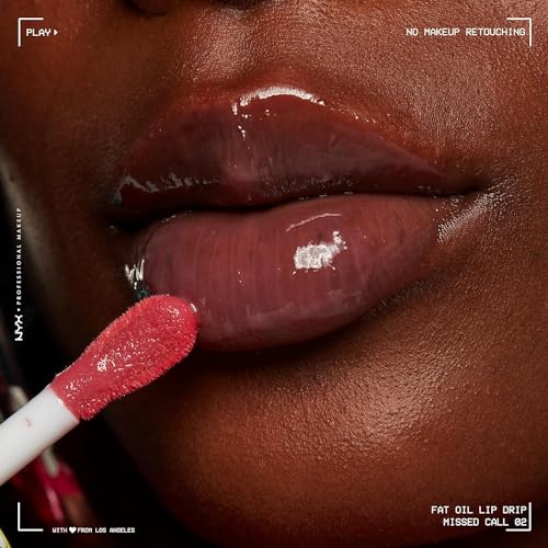 NYX Professional Makeup, Fat Oil Lip Drip Gloss, 4.8ml. Tono: Supermodel. Brillo labial hidratante con efecto jugoso hasta por 12 horas. Infusionado con aceite de aguacate, mora y frambuesa para una sensación no pegajosa. Fórmula vegana.