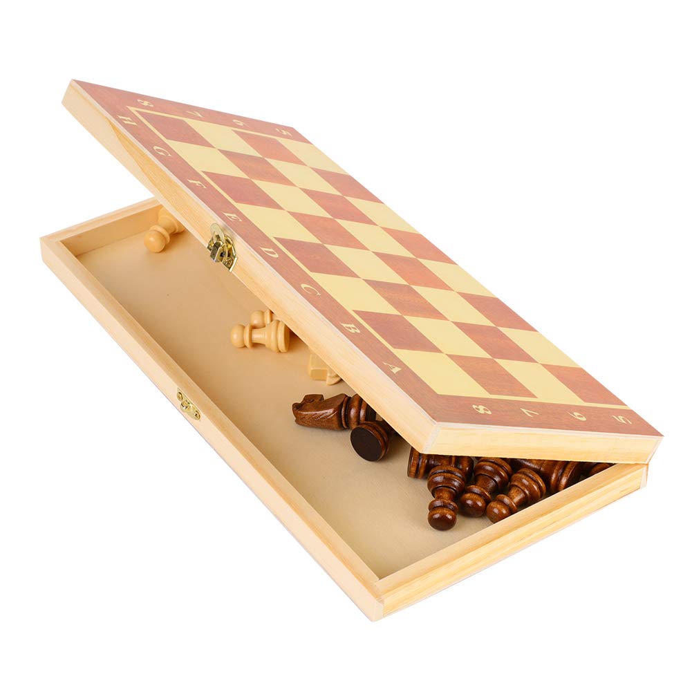 Keenso Juego de ajedrez de, Tablero de ajedrez de portátil Tablero Plegable Juego de ajedrez para Fiestas Actividades Familiares Niños y Adultos