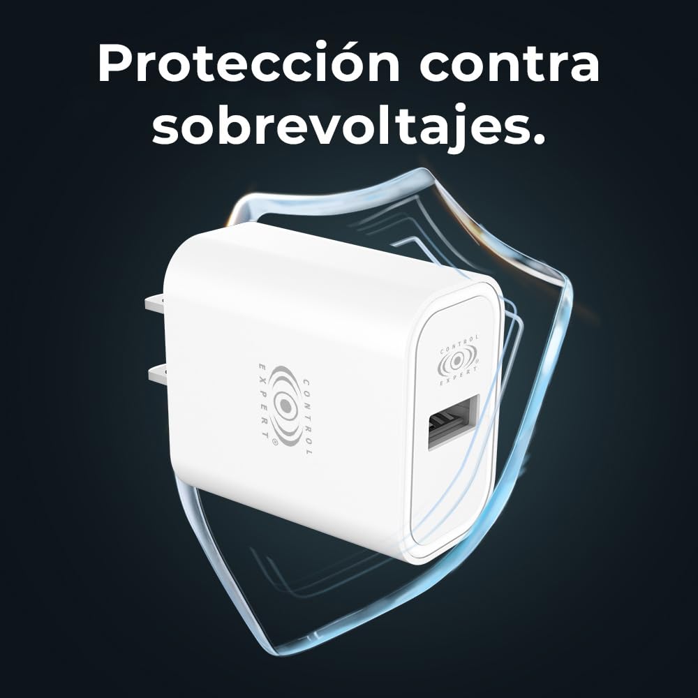 CONTROL EXPERT Cargador Universal USB Carga Rápida 5V 2.1A (Blanco)