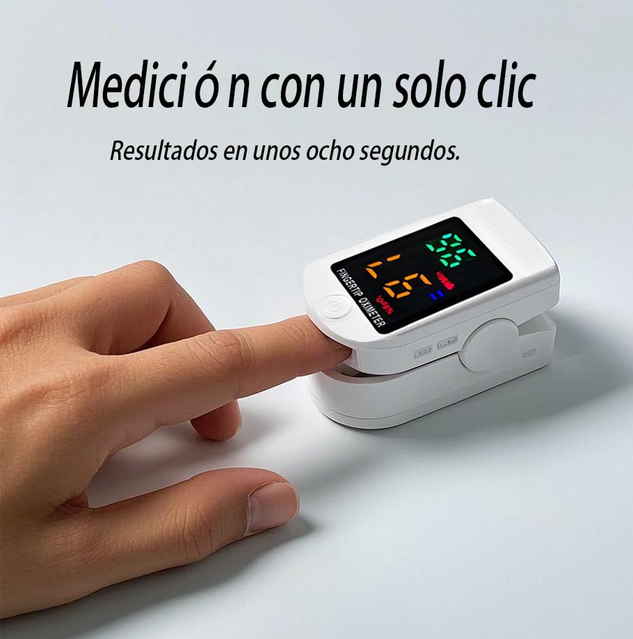 Oxímetro de Pulso PKDEF LED Digital para Monitoreo de Frecuencia Cardíaca y Saturación de Oxígeno en Adultos y Pediátricos