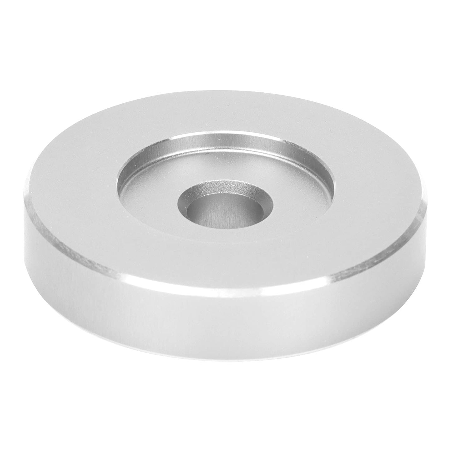 ciciglow Adaptador para Tocadiscos, 45 RPM,Hoja de Conversión de Orificios Grandes, Adaptador de Clip de Vinilo Negro, Adecuado para la Mayoría de los Discos de Orificios(Plata)