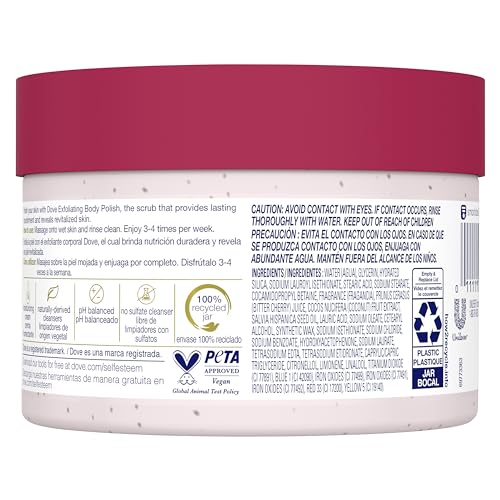 Exfoliante Corporal Dove Crushed Cherries & Chia Milk Con ¼ Crema Humectante Para Piel Revitalizada