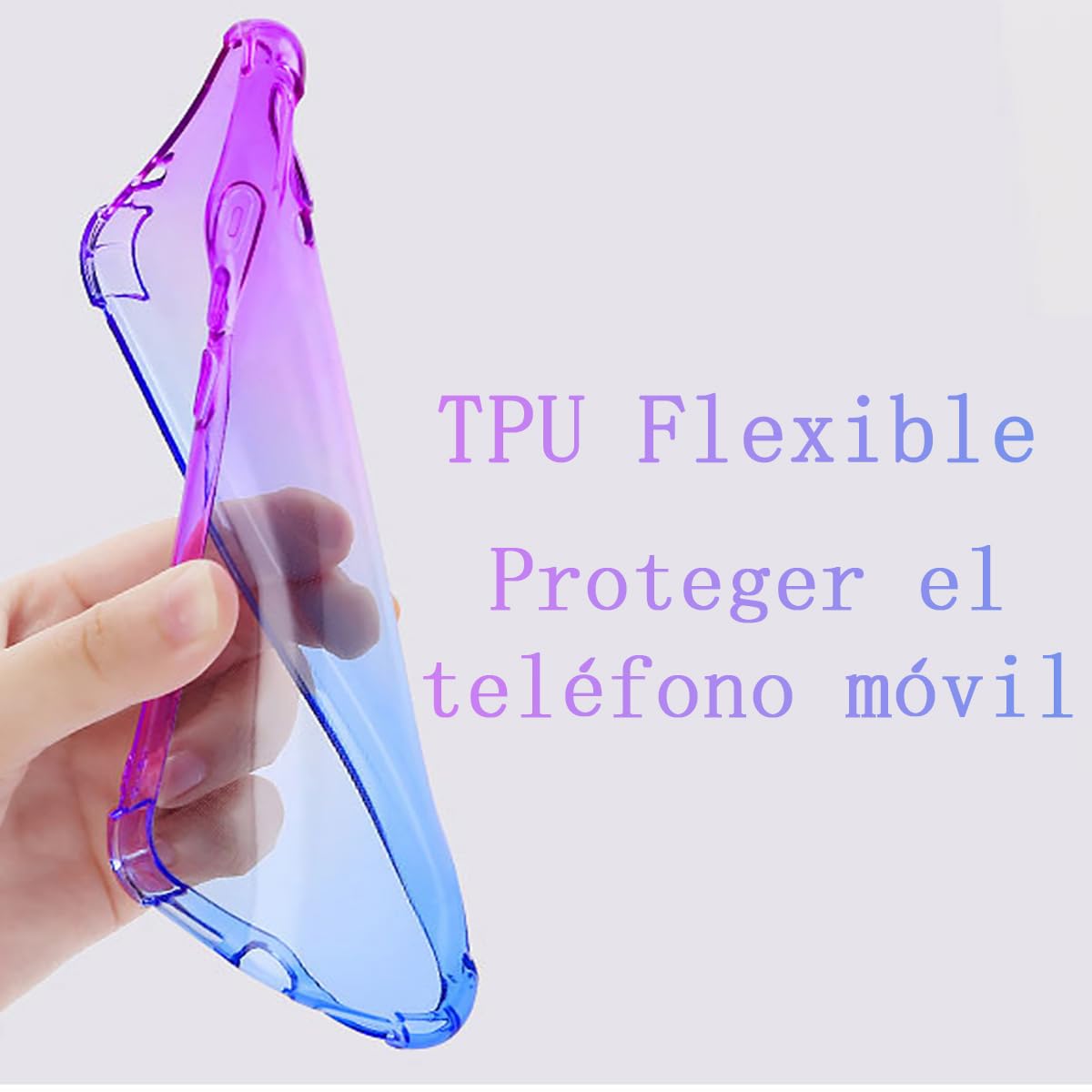 DABUNA Funda para Honor X7c Case,Transparente Colores Degradados Protectora de Cámara Anticaída Carcasa Bumper(Púrpura Azul)