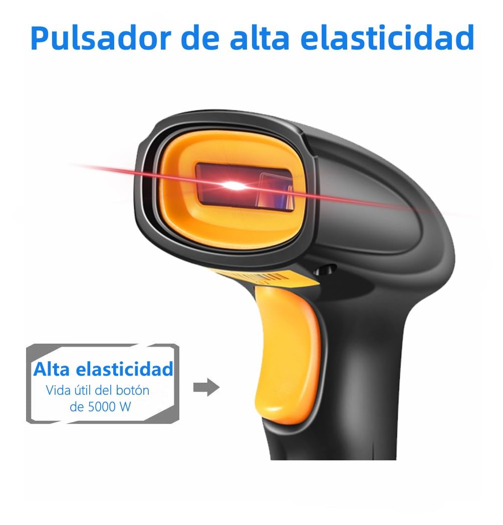ELECTRIC CHOICE Escáner Codigo de Barras, Lector Codigo de Barras USB, Scanner Láser para Supermercado, Biblioteca, Almacenes y Tienda, Compatible con PC, Windows, Mac, Android, Linux