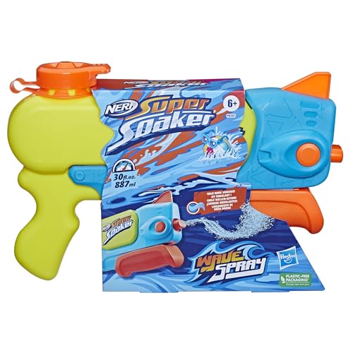 Lanzador de Agua Nerf Super Soaker Wave Spray con Chorros Ondulantes para Niños y Niñas