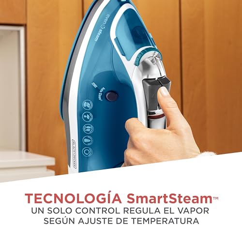 BLACK+DECKER Plancha de Vapor Smart Steam con Suela de Cerámica y Cable Retáctil, ICR1924