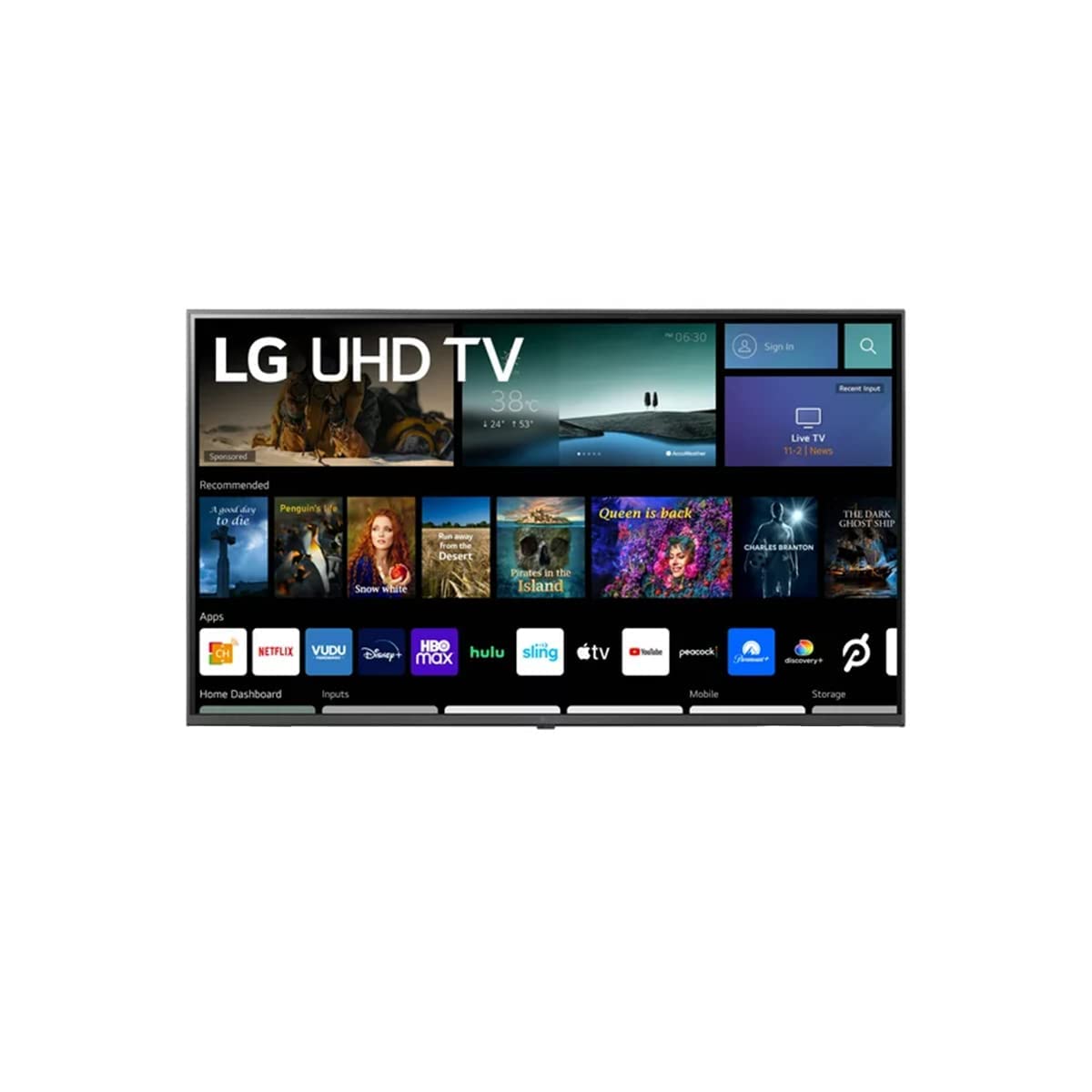 LG Televisor LED Inteligente de 43" Clase 4K (2160p) Disfruta de Plataformas como Netflix, Prime Video, HBO y más + Soporte de Pared (Sin Bases) 43UQ7070ZUD (Reacondicionado)