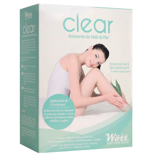 Decolorante Crema Activadora Clear Wött para Aclarar Vello y Piel - Fórmula con 20 Volúmenes