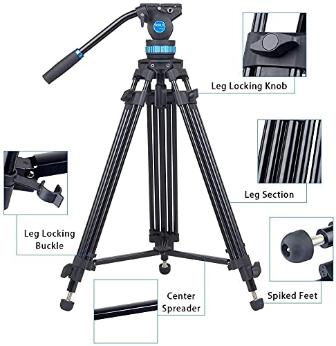 Trípode de Vídeo SIRUI Negro con Amortiguación Ajustable y Giro 360° 155cm