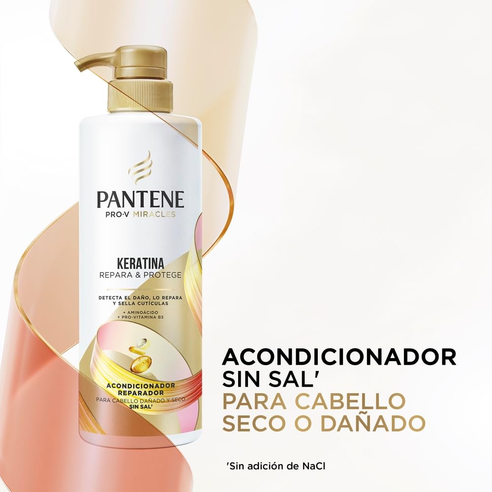 Pantene Shampoo sin sal' cabello seco Keratina con Pro Vitamina B5 510 ml + Acondicionador 510 + Crema para peinar 300 ml