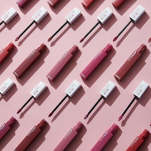 Maybelline Labial líquido matte de larga duración, Superstay Matte Ink Pink Edition tono Pink Pathfinder 5, 5g