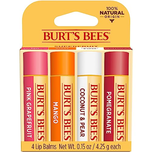 Burt's Bees Bálsamo Labial Sabor a Frutas - Superfruit Lipbalm - Pack x4