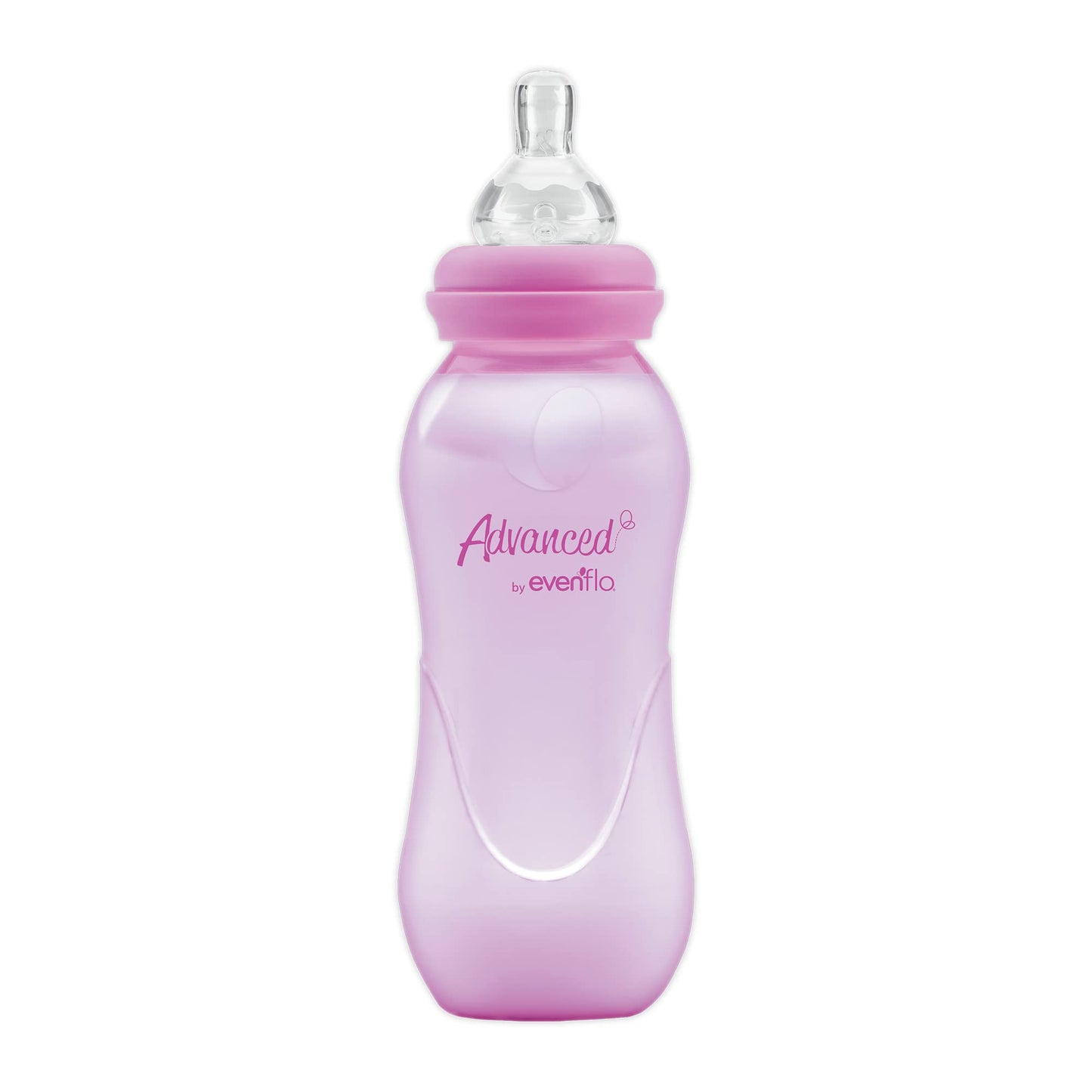 Advanced by Evenflo, Biberón Anticólicos Cuello Estándar, Niña, Color Rosa, Flujo Medio, 8oz/240ml, 1 pieza, MEX.