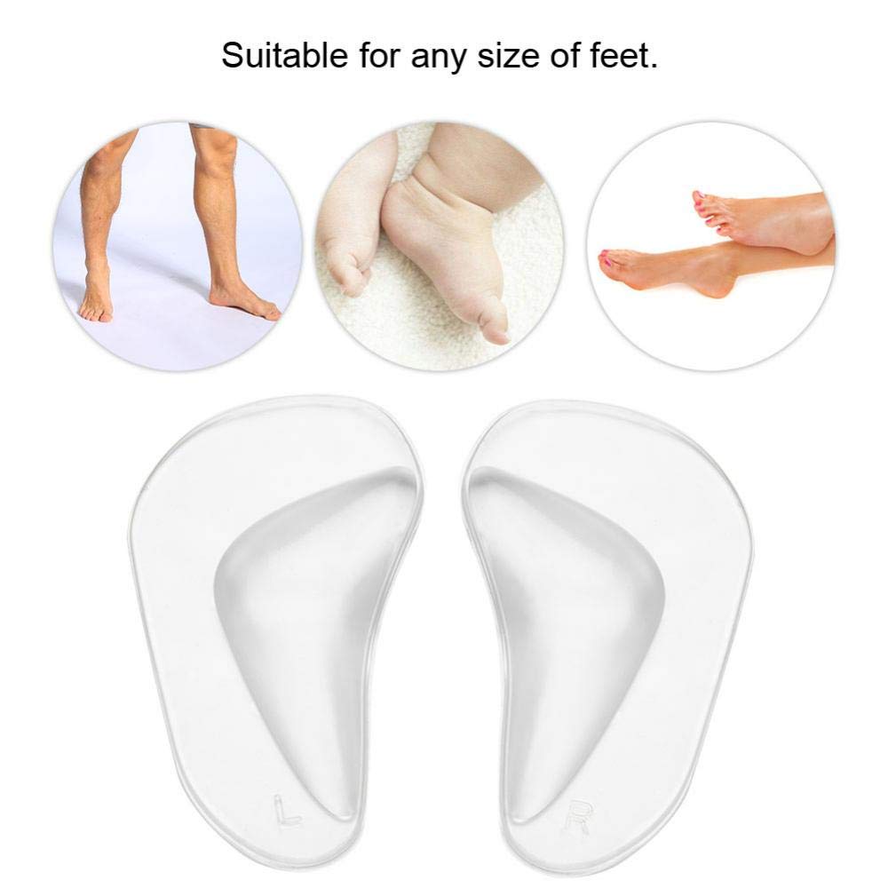 Almohadillas Ortopédicas de Silicona para Pies, Plantillas Ortopédicas, Soporte de Arco Ortopédico, Plantilla Pie Plano, Almohadillas para Plantillas de Zapatos (Transparente)