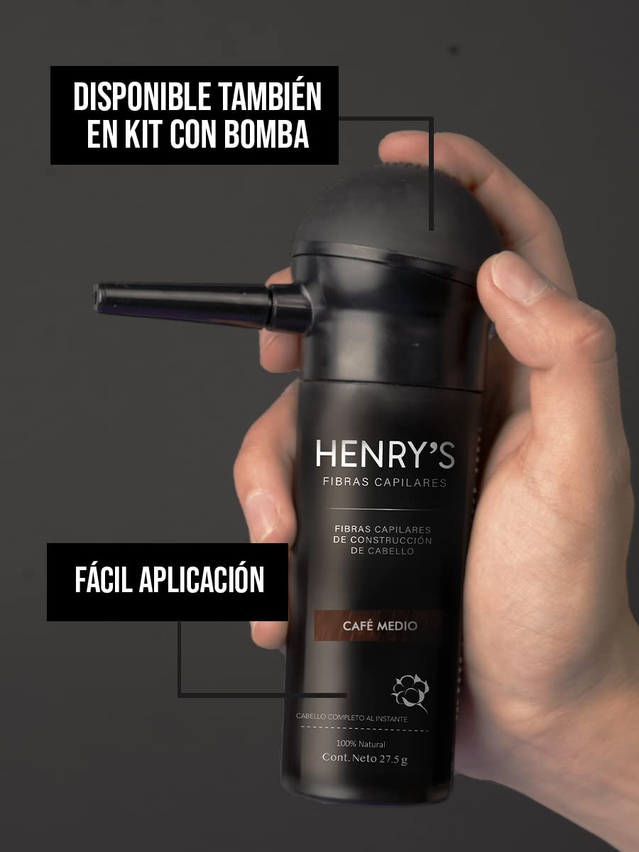 Fibras Capilares, CAFE MEDIO, Solución para la Calvicie, Caida de Cabello, Alopecia o falta de Volumen. 27.5 gramos, Sin aplicador. Fibras de Construcción de Cabello. Ideal para el Cabello Delgado. Fibras de Algodón 100% Natural. Voluminizador y texturiza