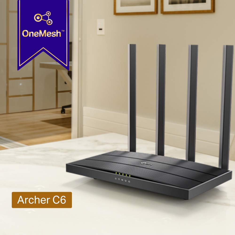 TP-LINK Archer C6, Router Wi-Fi Gigabit de Doble Banda, 1167Mbps, 4 Antenas externas