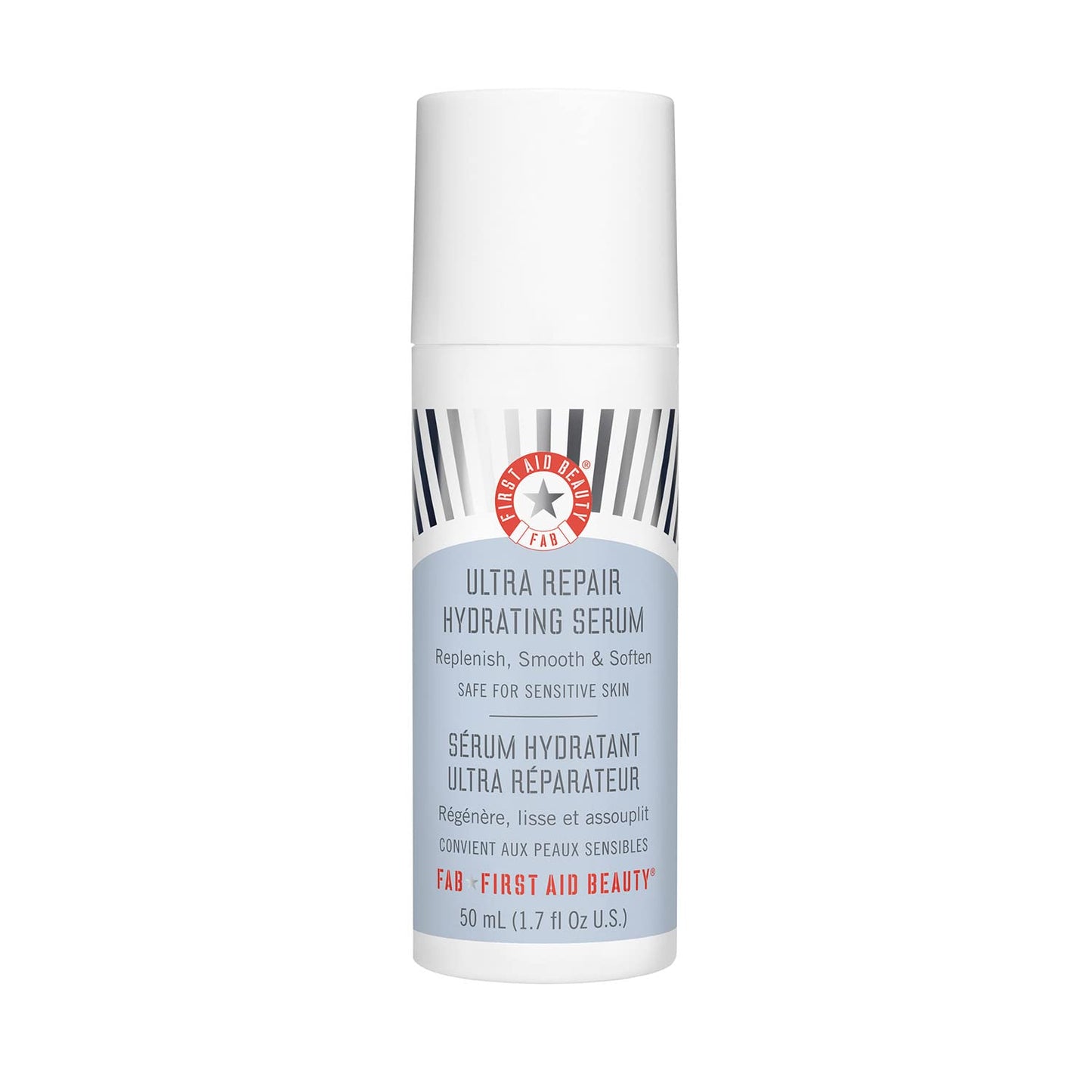 First Aid Beauty Suero hidratante ultra reparador con ácido hialurónico, suero facial antienvejecimiento para piel sensible, 1.7 onzas