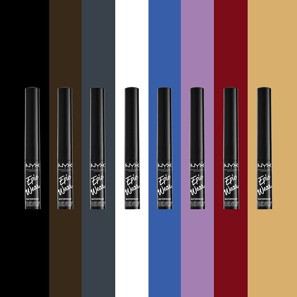 NYX Professional Makeup,Epic Wear, Delineador Líquido de Ojos, White, 3.5ML